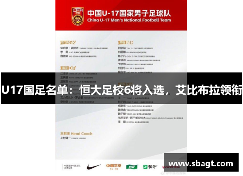 U17国足名单：恒大足校6将入选，艾比布拉领衔